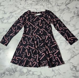 The Children's Place, Black Long Sleeve Dress with Candy Canes, Size 4T